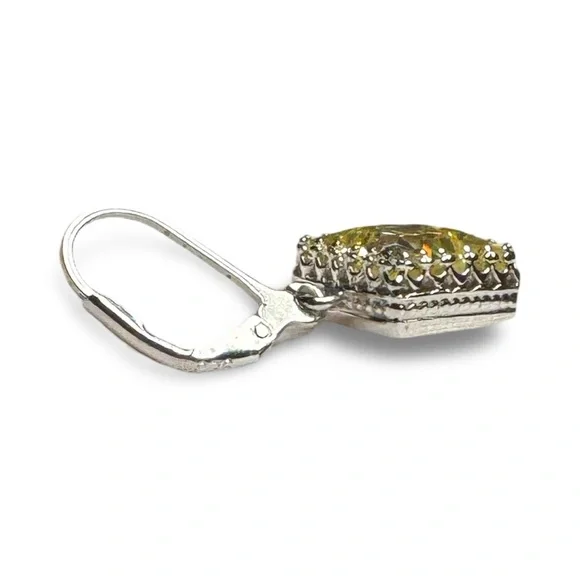 Radiant Silver and Yellow Crystal Earrings - Picture 2 of 3